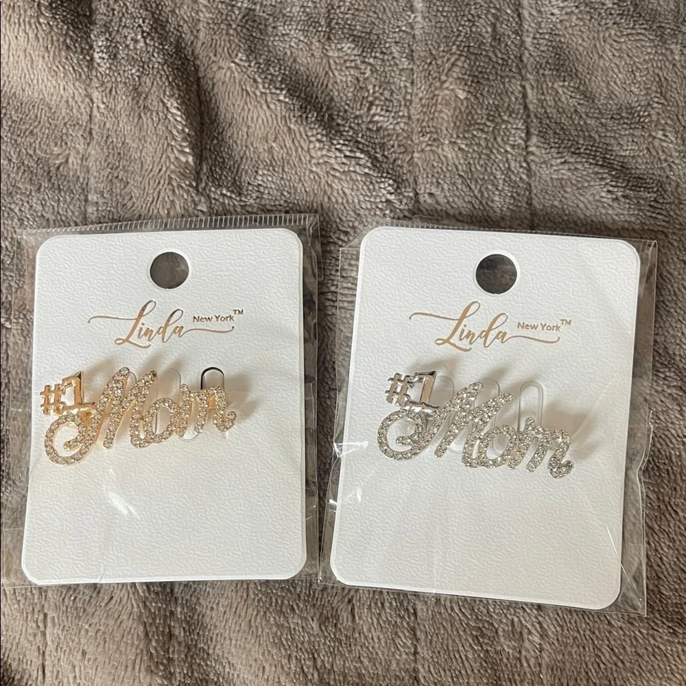 #1 Mom pin brooch choose Gold or Silver tone nwt